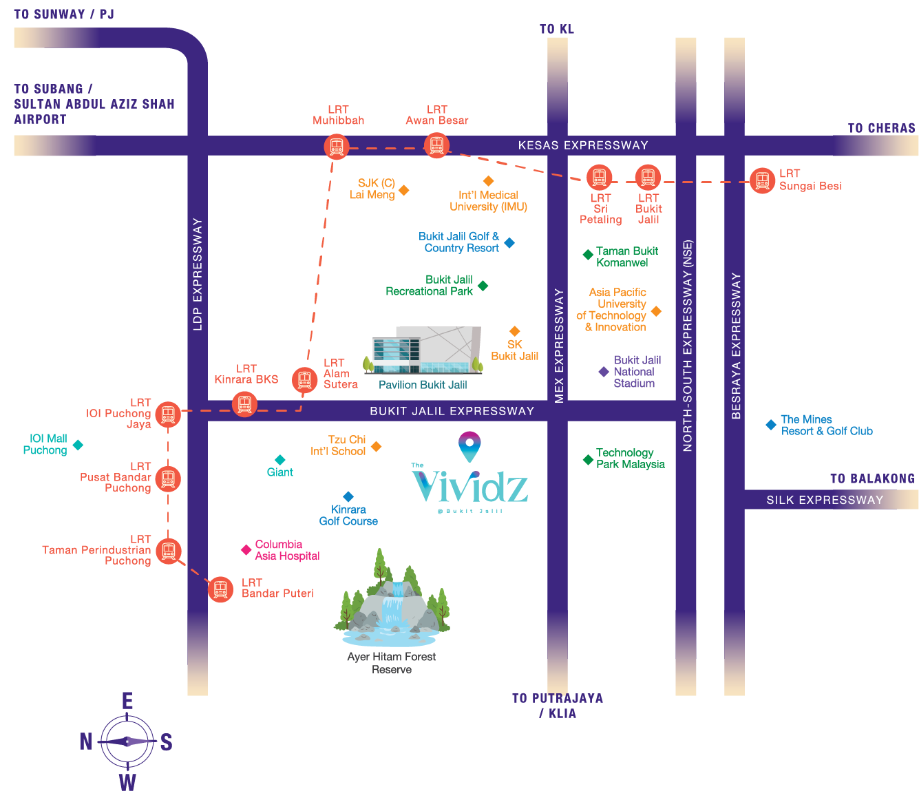 The Vividz @ Bukit Jalil location & connectivity map